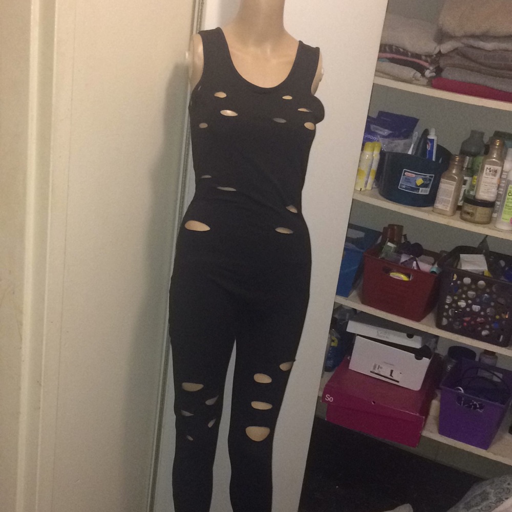 Womens Sexy Black Jumpsuit Bodysuit One Piece Pant